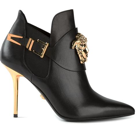 versace low heels|Versace heel boots.